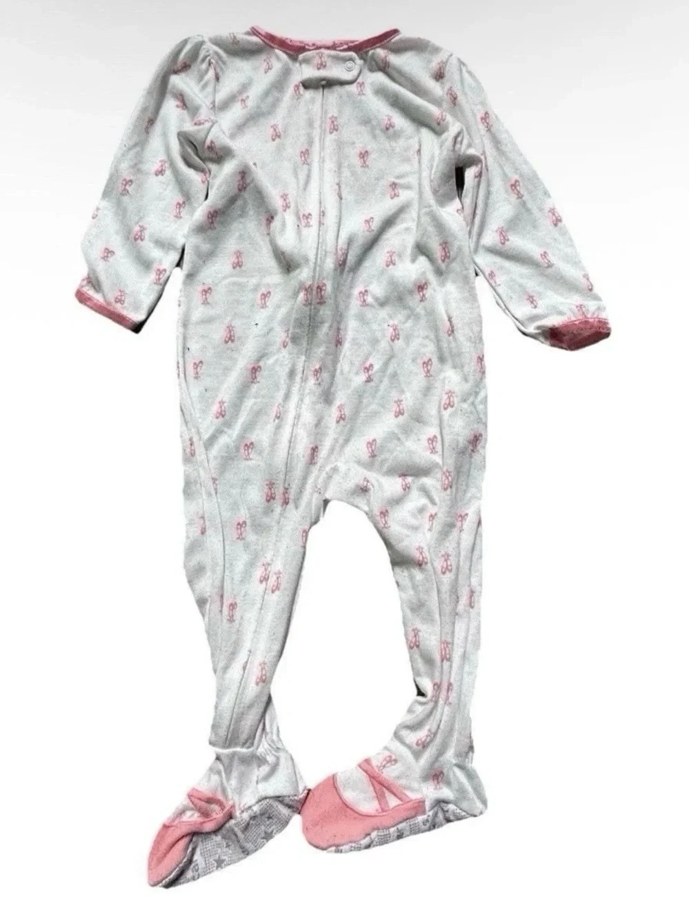 Baby Girl Footie Pajamas Fleece Cotton Size 12 Months